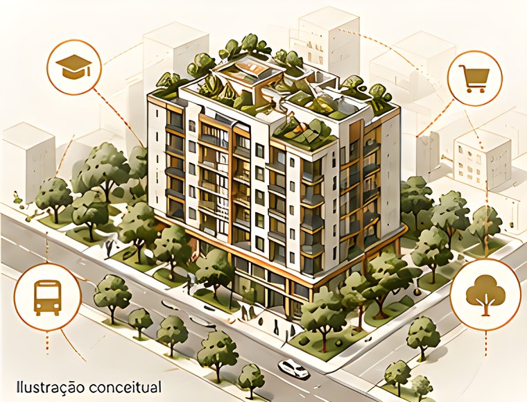 Ilustração conceitual — Residencial multifamiliar